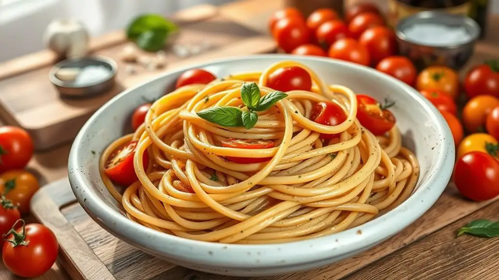 whole wheat pasta with tomatoes