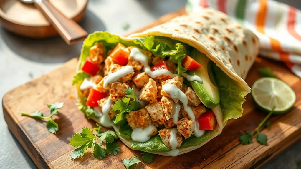 zesty chicken salad wrap