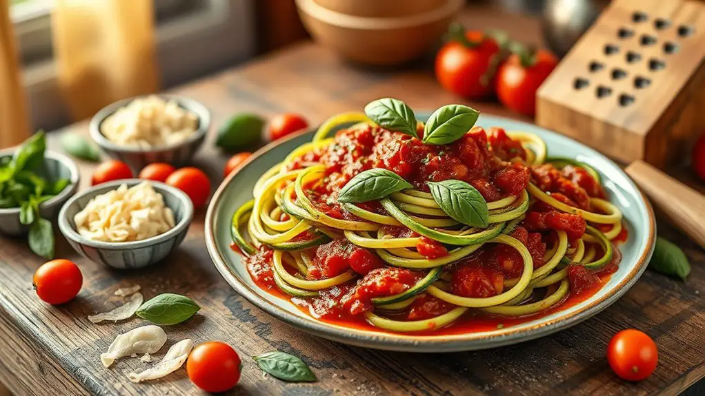 zucchini noodles with marinara